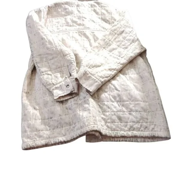 Urban Outfitters Cream Quilted Performance Jacket, Metallic Design, Nwt - Picture 5 of 5